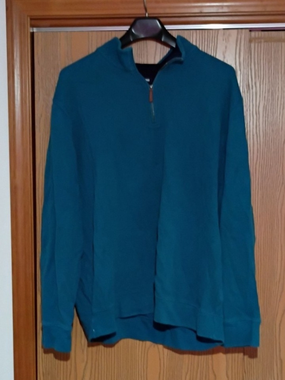 Lands' End Men's Teal Zip-Neck Sweater 2XLT